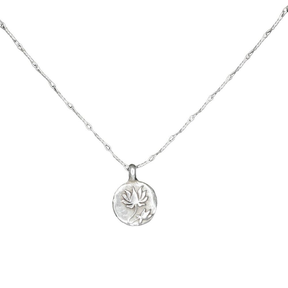 Vintage Satya Jewelry 925 Sterling Silver Lotus Flower Pendant Necklace